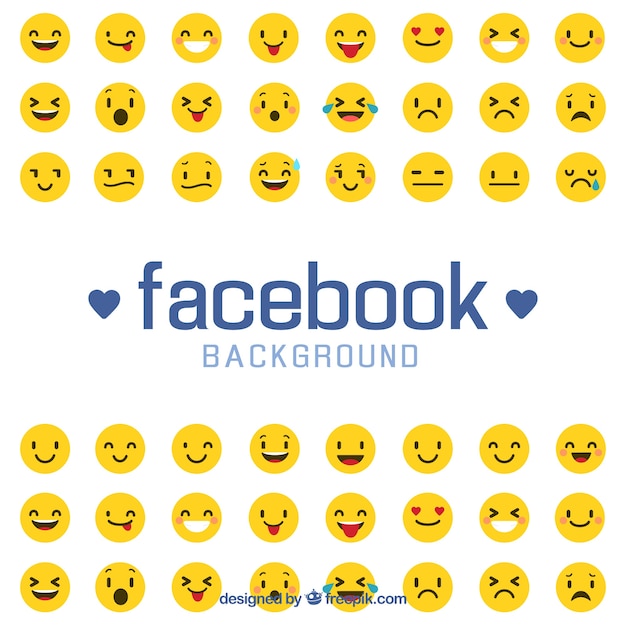 Facebook Hintergrund Mit Emoticons Kostenlose Vektor