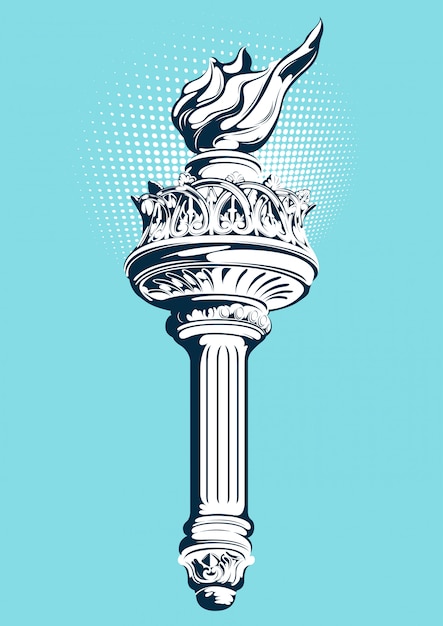 Fackel der freiheitsstatue Premium Vektoren