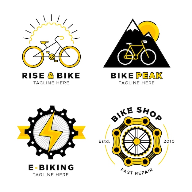 Fahrrad logo sammlung Kostenlose Vektor