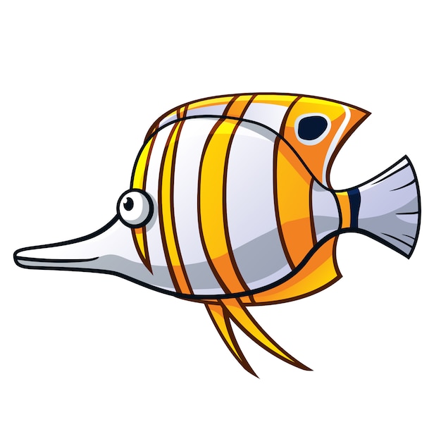 Falterfisch Cartoon Premium Vektor
