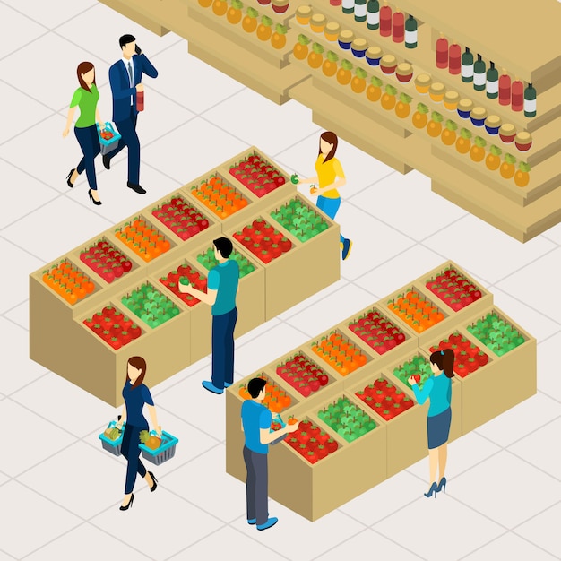 Familie einkaufen illustration Kostenlosen Vektoren