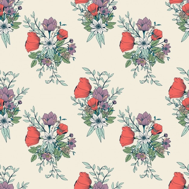 Farbige blumenmuster design | Kostenlose Vektor