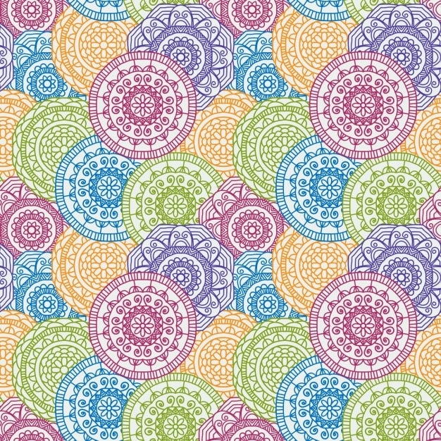 Farbige mandalas muster design | Kostenlose Vektor