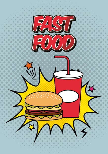 Fastfoodpopart PremiumVektor