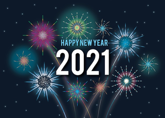 feuerwerk-neujahr-2021-premium-vektor