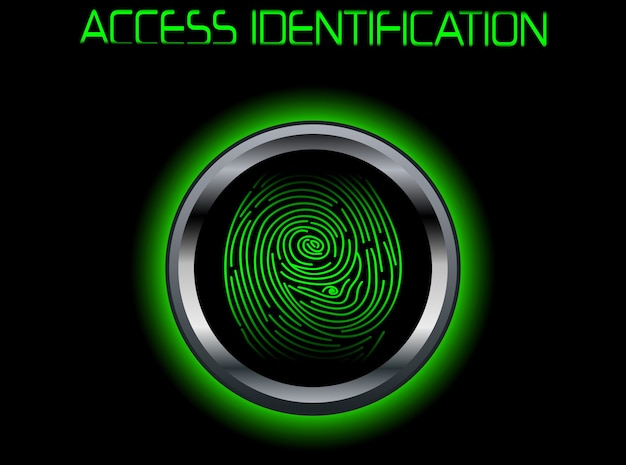 Fingerabdruck-scan-zugriffsidentifikation Premium Vektoren