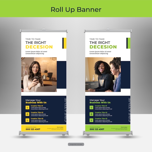 Firmengeschaft Roll Up Oder Stand Banner Vorlage Mit Abstraktem Design Premium Vektor