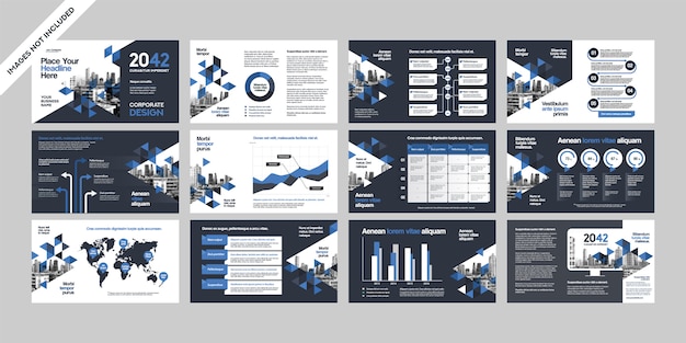 Firmenprasentation Mit Infografik Vorlage Premium Vektor