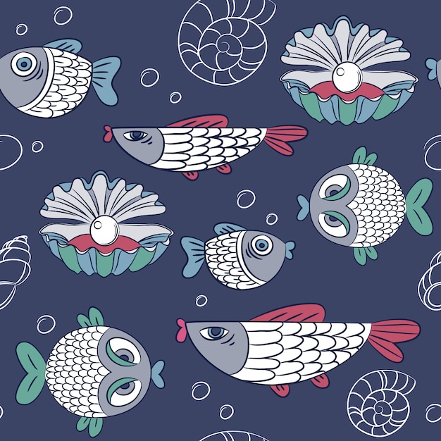 Fische muster design | Kostenlose Vektor