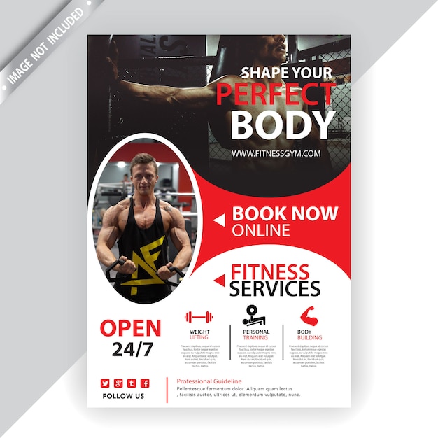 Fitnessstudio Und Fitness Flyer Vorlage Kostenlose Vektor