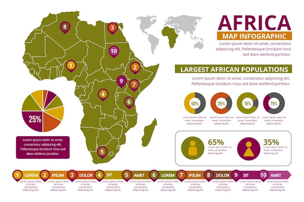 Flache Afrika Karte Infografik Vorlage Kostenlose Vektor