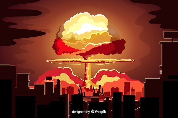 nuclear atombombe bomba nucleare atoombom esplosione animato piatta vlakke