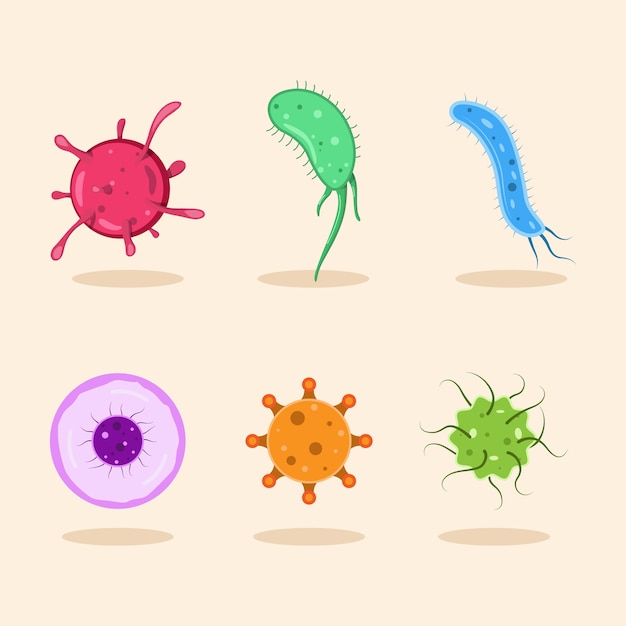 Flache Design Arten Von Viren Kostenlose Vektor