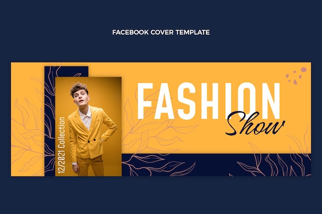 flache-design-modenschau-facebook-cover-vorlage-kostenlose-vektor