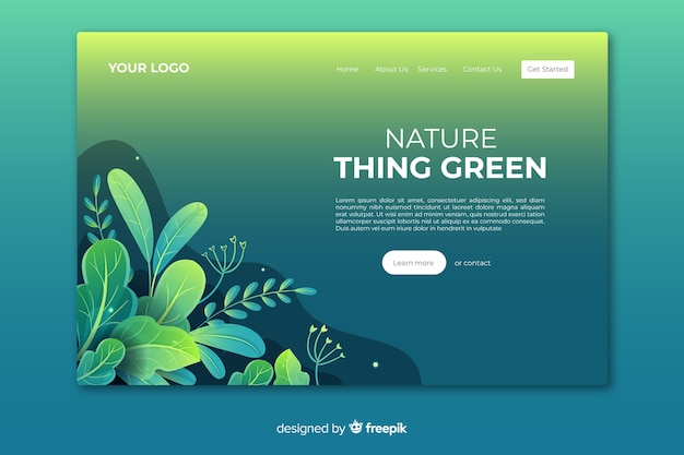 Flache natur landing page vorlage Kostenlosen Vektoren
