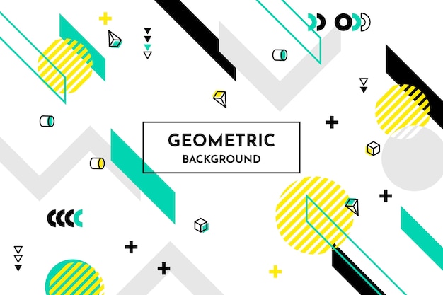 Flacher geometrischer formhintergrund in memphis-art Kostenlosen Vektoren