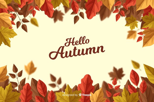Flaches design herbstlaub hintergrund Kostenlosen Vektoren