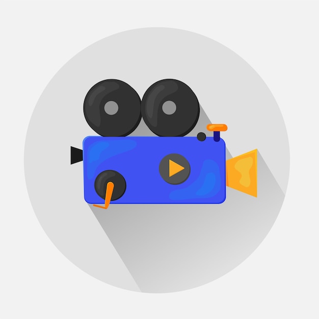 Flaches Symbol Illustration Der Videokamera Premium Vektor