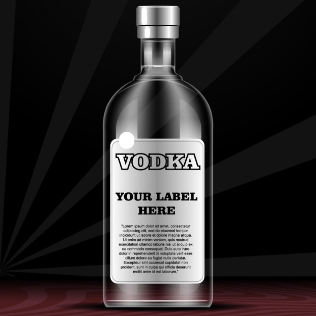 Flasche Wodka Mit Etikett Kostenlose Vektor