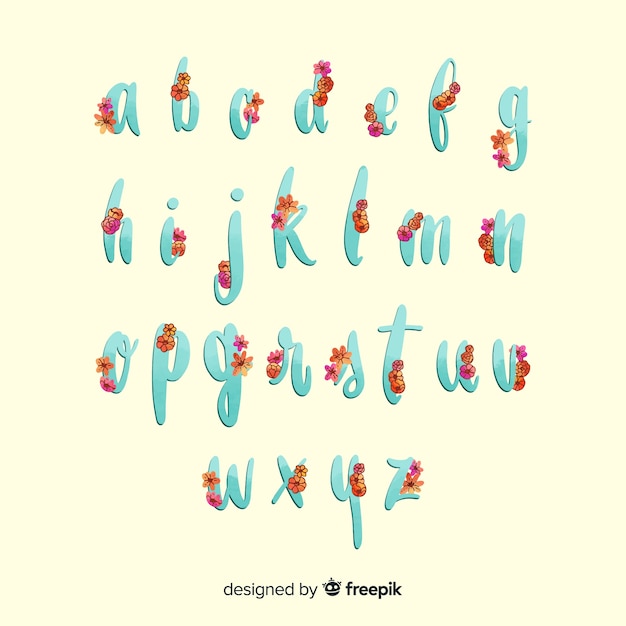 Floral alphabet vorlage | Kostenlose Vektor