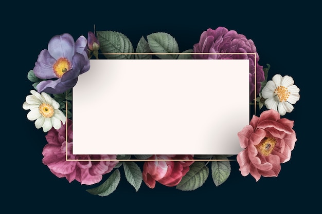 Floral gerahmte karte Kostenlosen Vektoren
