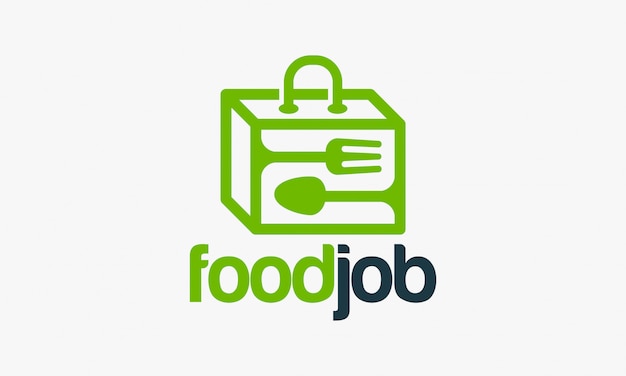 Food Job Logo Designs Food Koffer Logo Premium Vektor