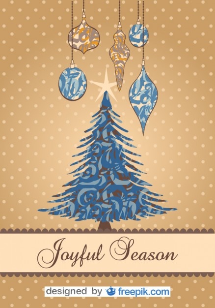 Freudigen saison, weihnachten postkarte | Kostenlose Vektor