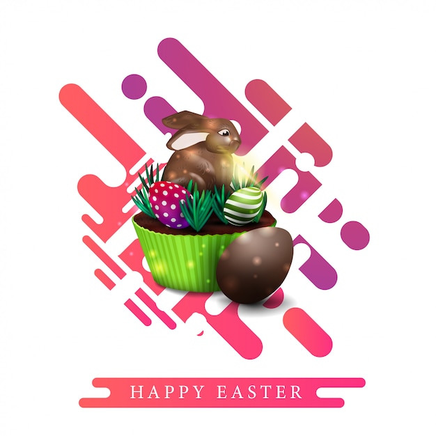 Fröhliche ostern, moderne weiße schablonengrußpostkarte Premium Vektoren