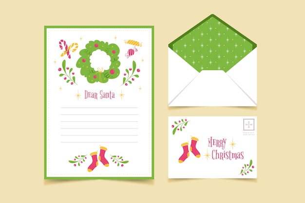 Frohe Weihnachten Briefpapier Vorlage Kostenlose Vektor
