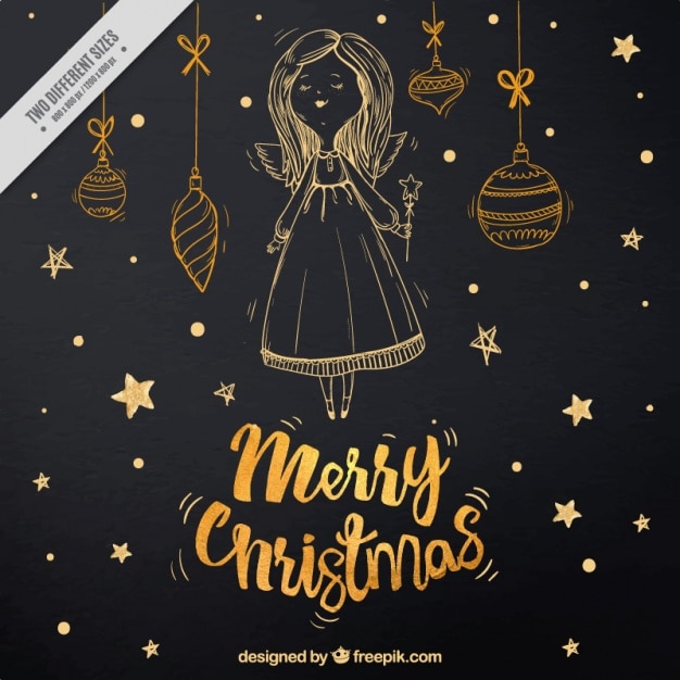 Handgezeichnet von schönem weihnachtsengel und elf. Illustration hand  gezeichnet zeichnung von süßen engel mit trompete und | CanStock
