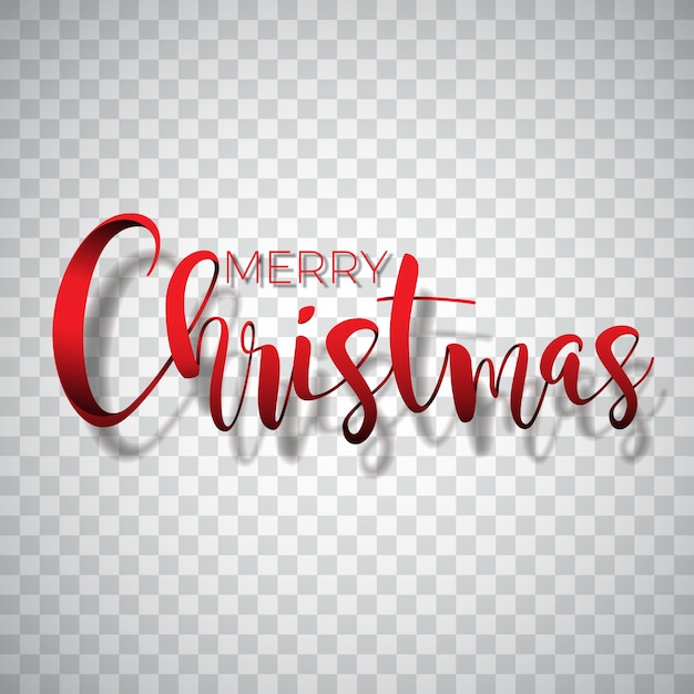 Frohe Weihnachten Typografieillustration Auf Einem Transparenten Hintergrund Vektor Logo Embleme Text Design Fur Grusskarten Banner Geschenke Poster Premium Vektor