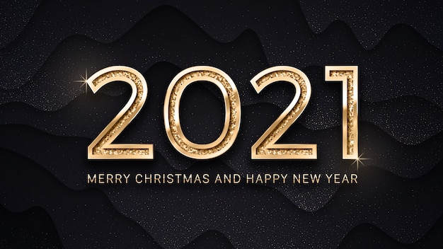 Frohe Weihnachten Und Ein Frohes Neues Jahr Luxus Golden Elegant Text Grusskarte Vorlage Premium Vektor