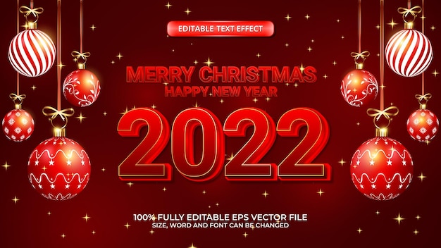 Frohe weihnachten und ein glückliches neues jahr 2022 red bold text