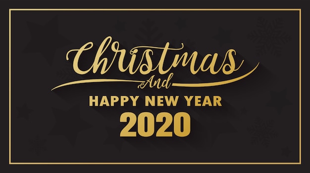 Frohe weihnachten und ein gutes neues jahr 2020 banner | Premium-Vektor