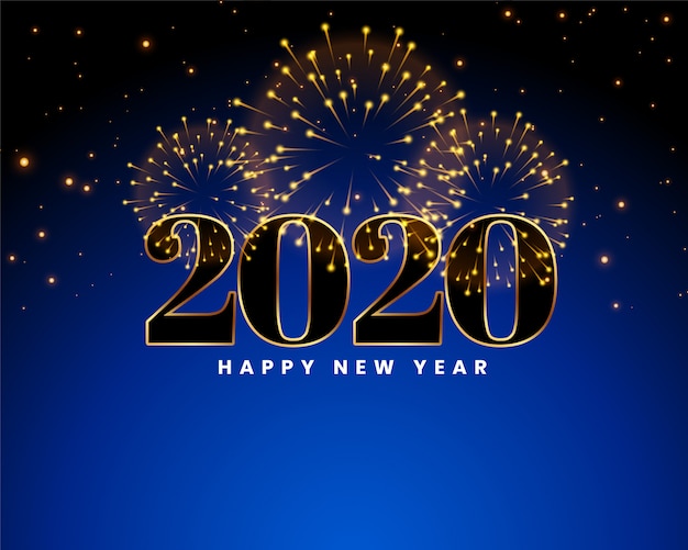 Frohes neues jahr 2020 grußkarte Kostenlose Vektor
