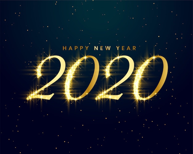 Frohes Neues Jahr 2020 Grußkarte Kostenlose Vektor