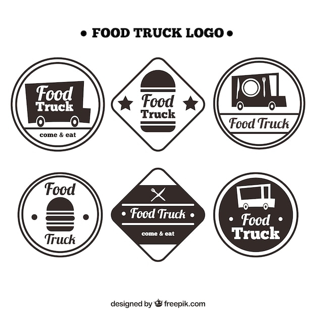 Download Free Fun Food Lkw Logos Mit Retro Stil Kostenlose Vektor Use our free logo maker to create a logo and build your brand. Put your logo on business cards, promotional products, or your website for brand visibility.