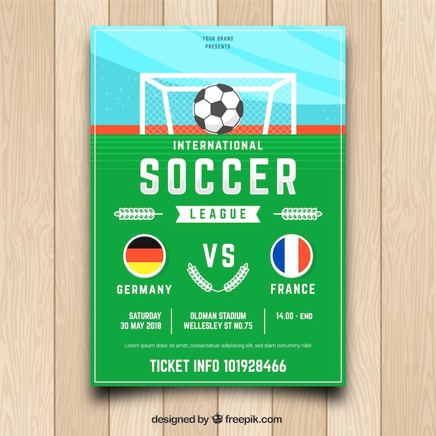 Fussball Flyer Vorlage Premium Vektor