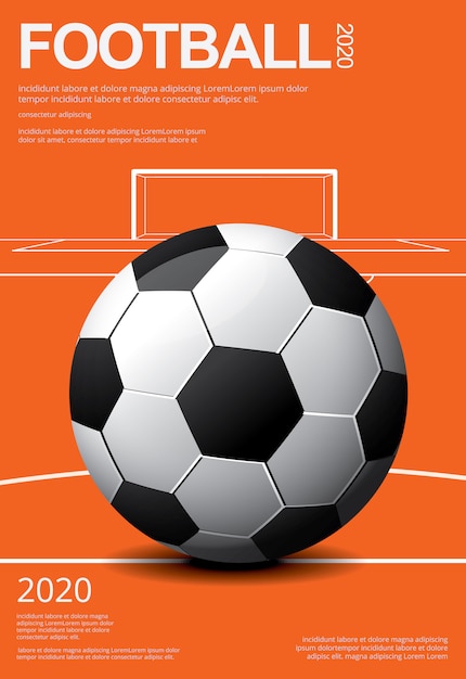 Fußball fußball poster vorlage | Premium-Vektor