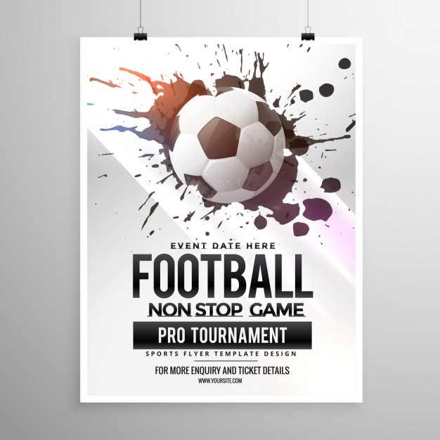 Fussball Fussballspiel Turnier Flyer Broschure Vorlage Kostenlose Vektor