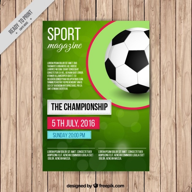 Fußball-Magazin-Cover  Download der kostenlosen Vektor