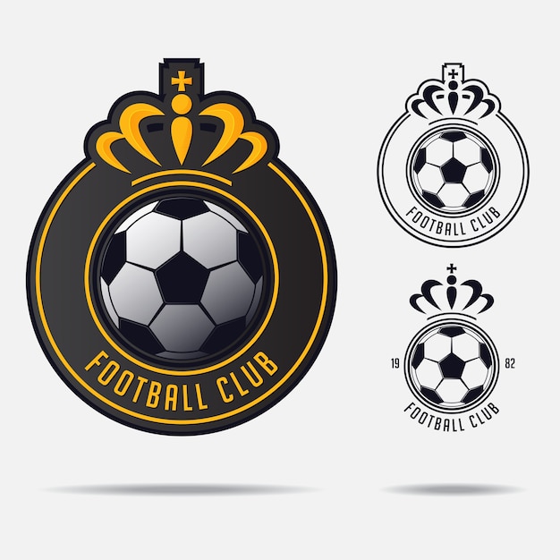 Fussball Oder Fussball Logo Design Premium Vektor