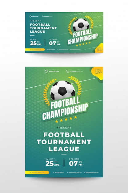 Fußballturnier banner Premium Vektoren