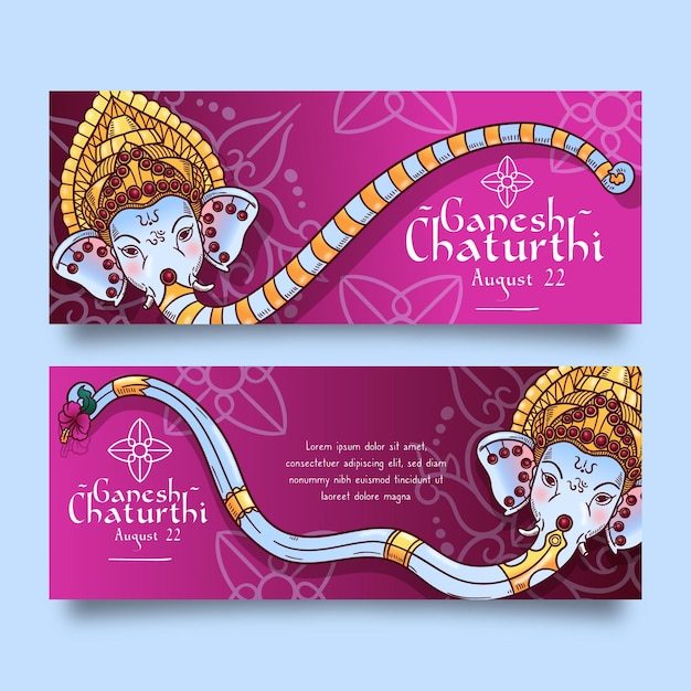 Ganesh chaturthi banner vorlage | Kostenlose Vektor