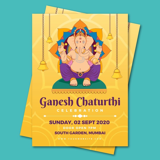 Ganesh chaturthi poster vorlage | Kostenlose Vektor