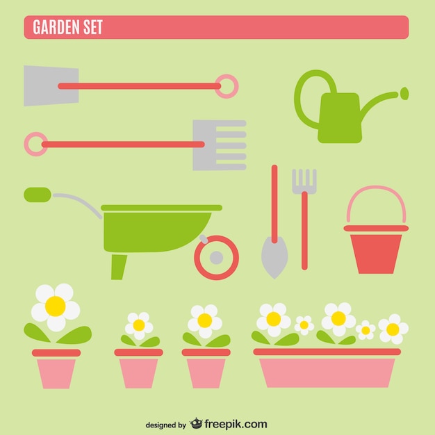 Garden icon set | Kostenlose Vektor