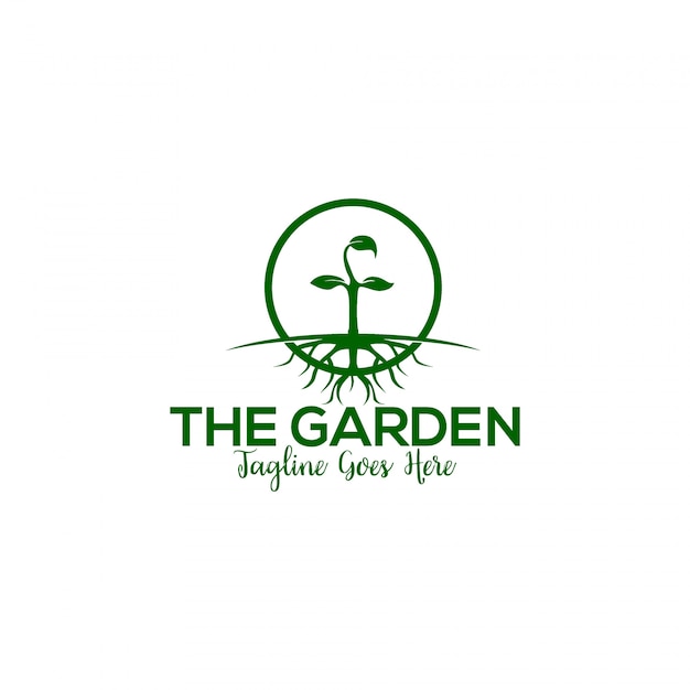 Garten Logo Premium Vektor