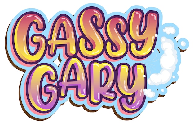 Gassy Gary Logo Textdesign Kostenlose Vektor 0954