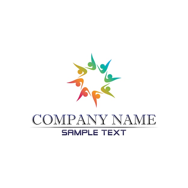 Gemeinschaftspflege logo people in circle vector concept Premium Vektoren