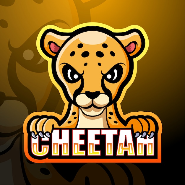 Gepard maskottchen esport logo design | Premium-Vektor